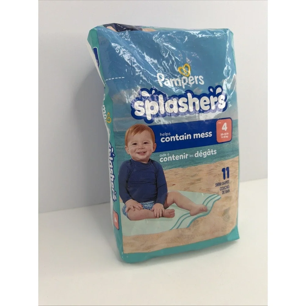 Pampers Splashers Disposable Swim Diapers Size 4, 20-33 lbs, 11 pack - Brand New